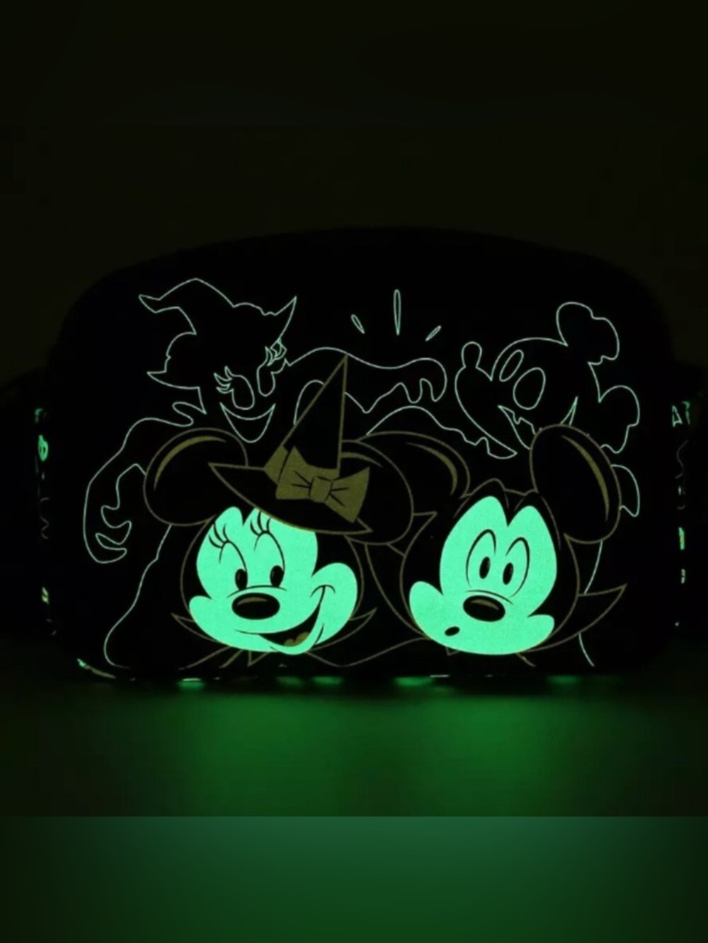 Loungefly Disney’s Mickey & Minnie Glow in the Dark Halloween Crossbody Bag - Picture 3 of 11